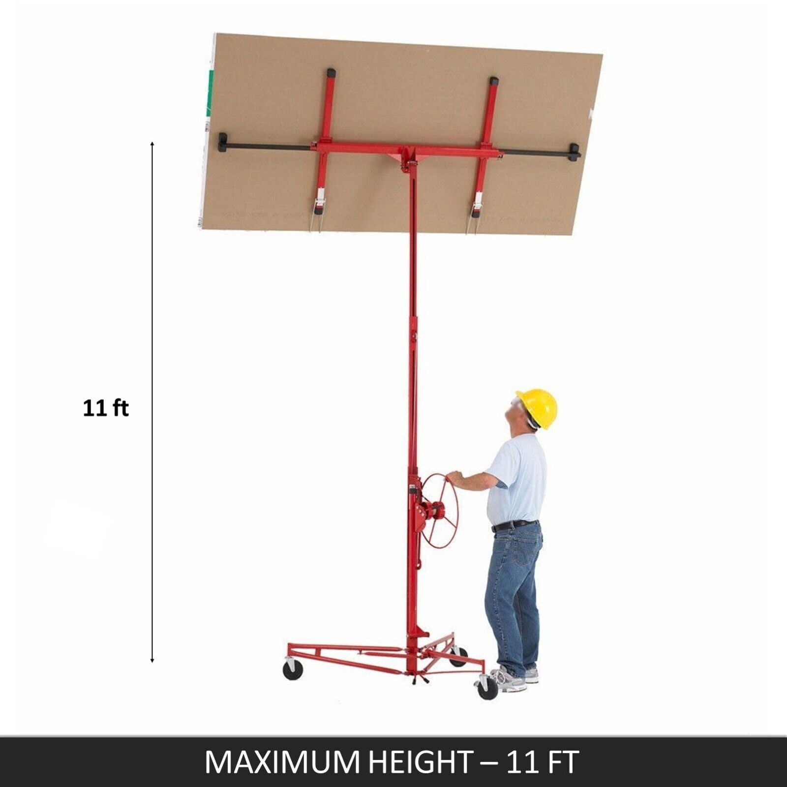 11FT Drywall Panel Lifter 68KG Board Gyprock Plasterboard Hoist Lift