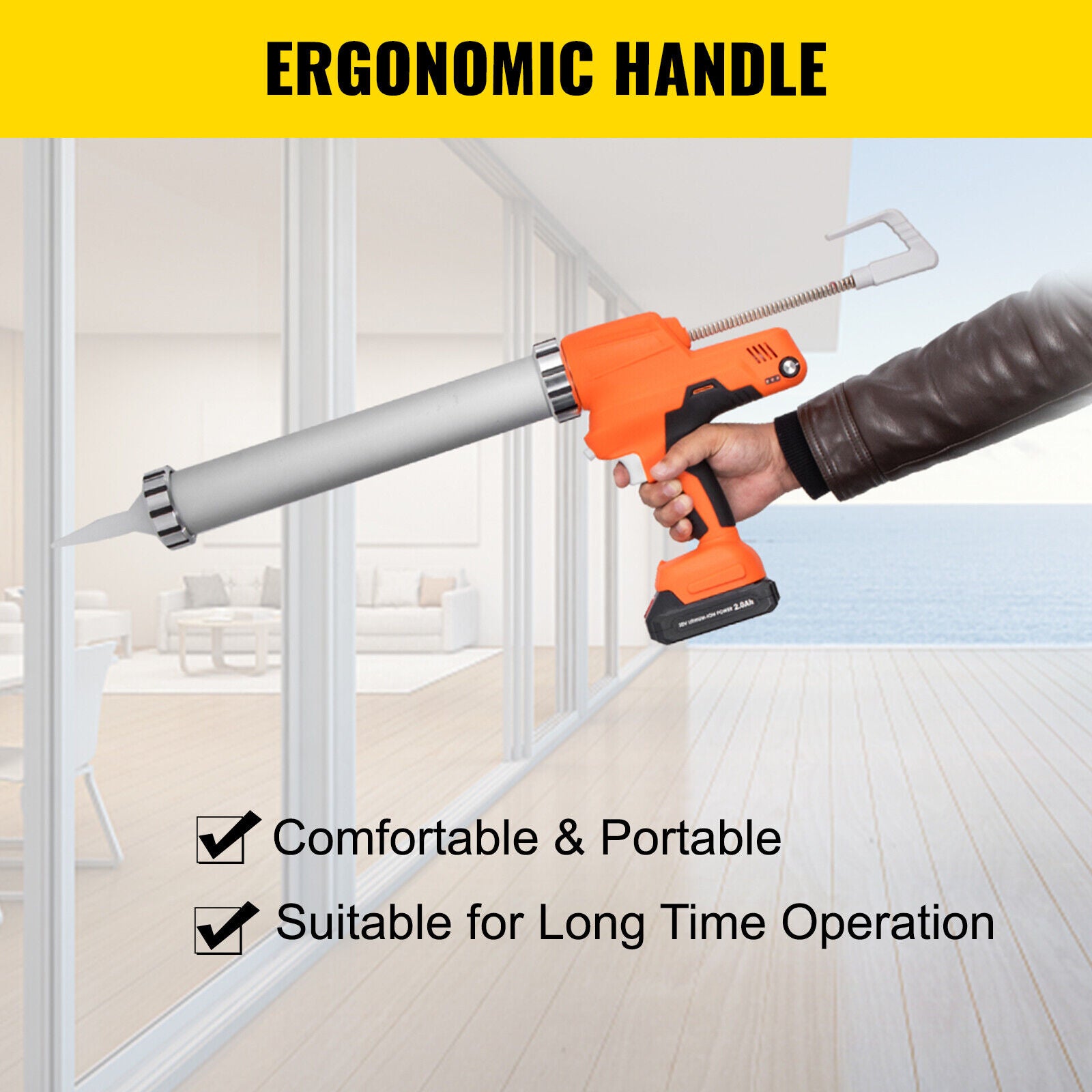 Cordless Sausage Cartridge Caulking Gun 20V Battery