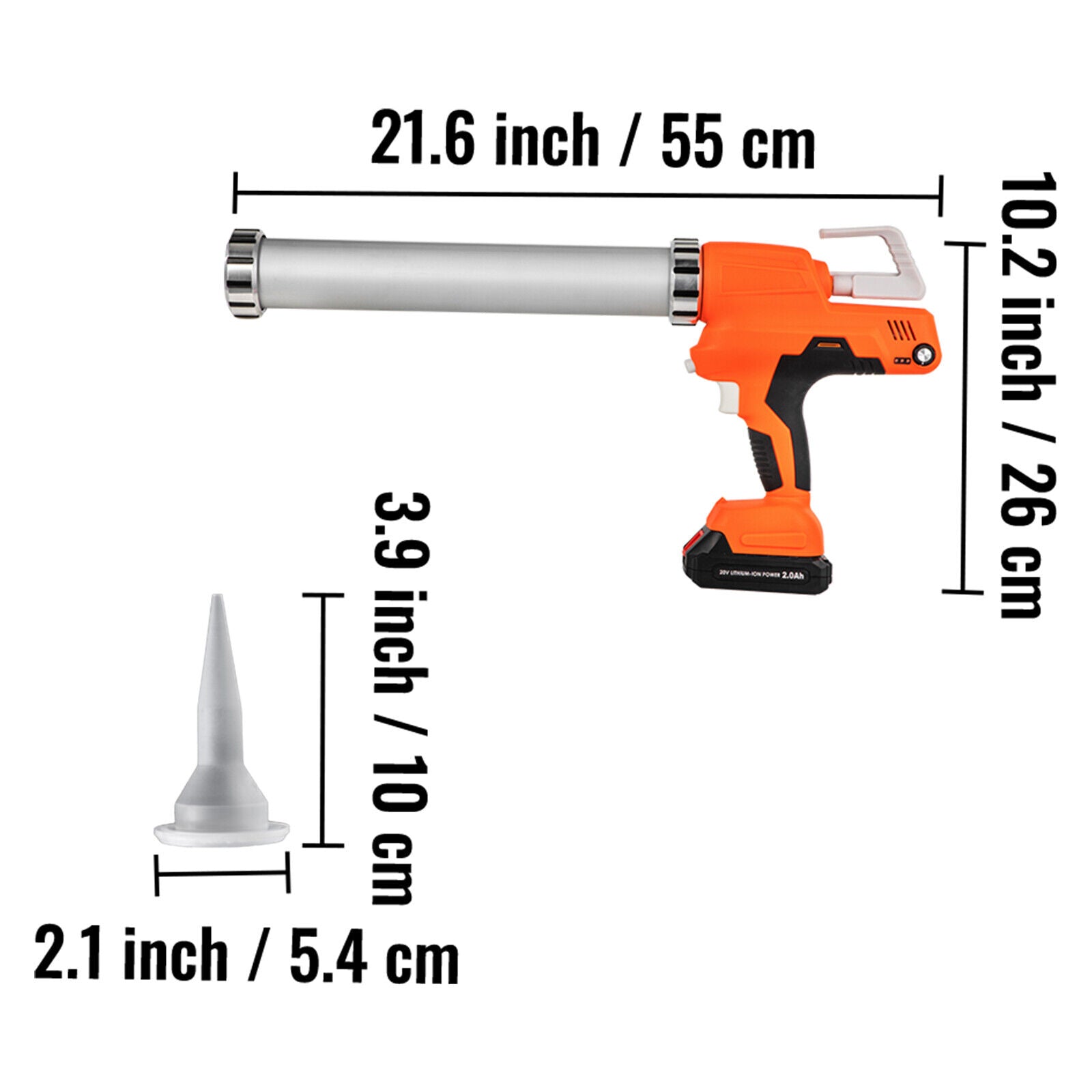 Cordless Sausage Cartridge Caulking Gun 20V Battery