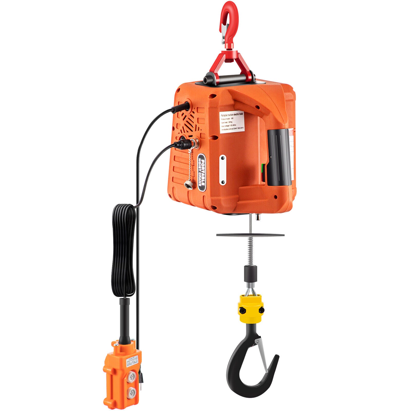 HEAVY DUTY 1500W 500KG Portable Electric Hoist Winch Remote Control