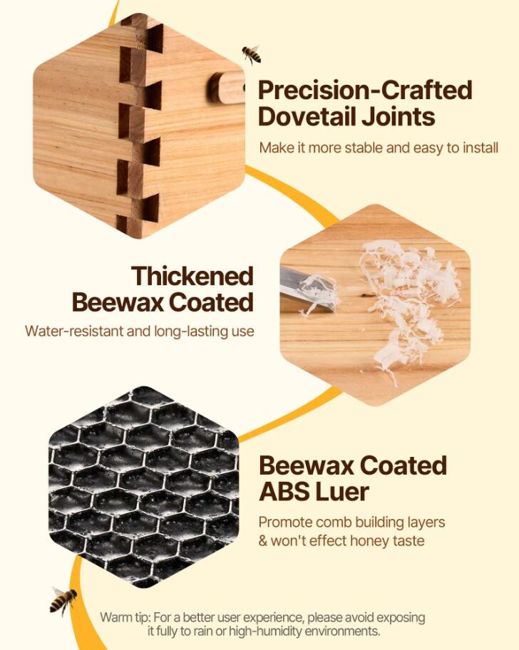 40 Frame Bee Hives Starter Kit Beeswax Coated Fir Wood Bee Boxes Langstroth Beehive Kit
