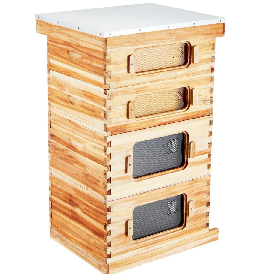 40 Frame Bee Hives Starter Kit Beeswax Coated Fir Wood Bee Boxes Langstroth Beehive Kit
