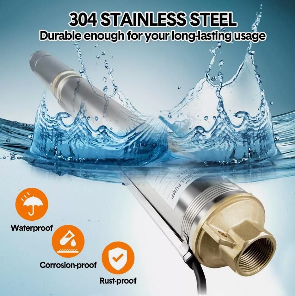 Premium Stainless Steel 1500W 2HP Submersible Bore Pump 240V Deep Well Water Pump