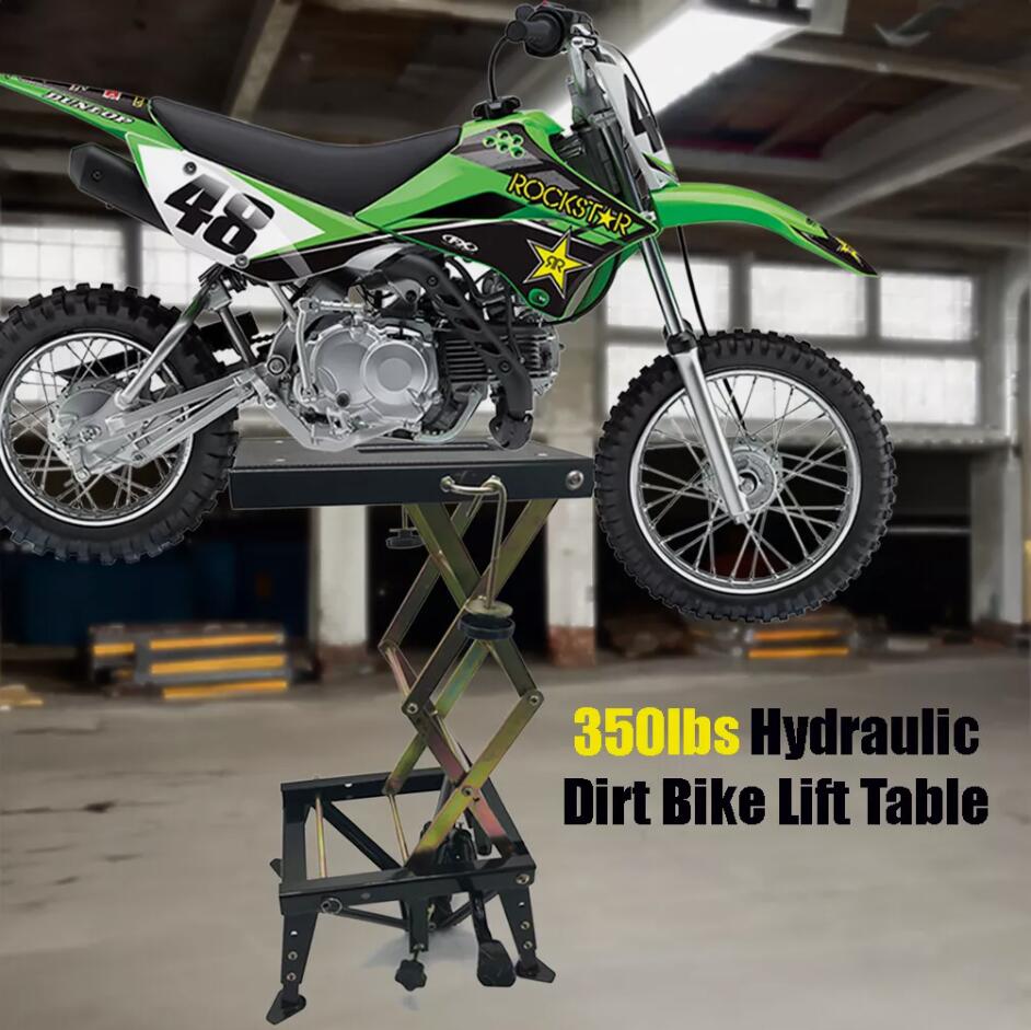 Premium 350lbs Hydraulic Adjustable Motorbike Dirt Bike Scissor Lift 280mm-710mm