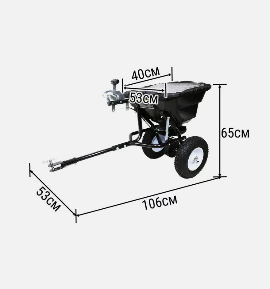Premium 80LB Tow Behind Spreader 36KG 29L Broadcast Seed Fertiliser Salt Towable Sand