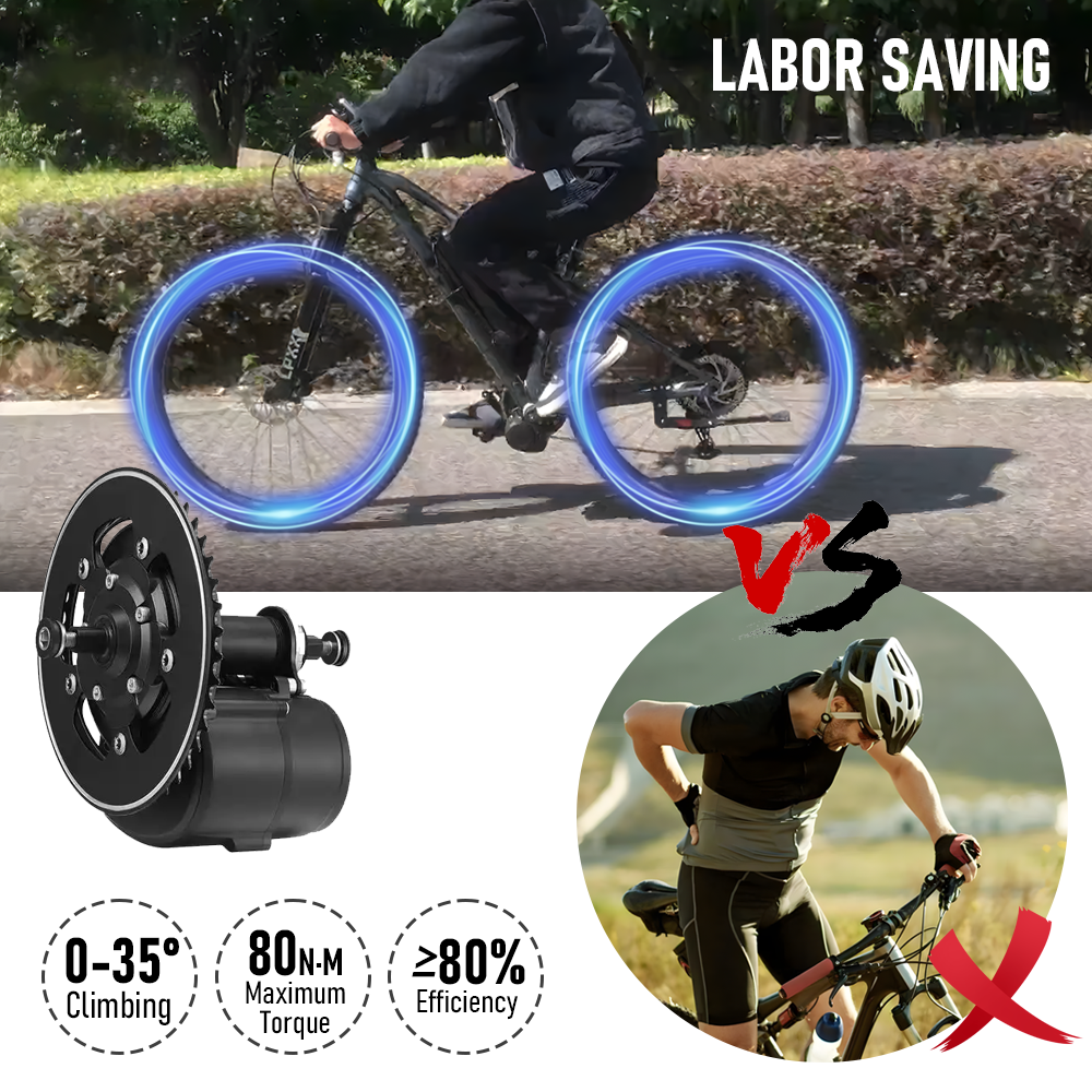 LCD Display Waterproof Ebike Motor 250W 36V Electric Bike Conversion Kit Mid Crank