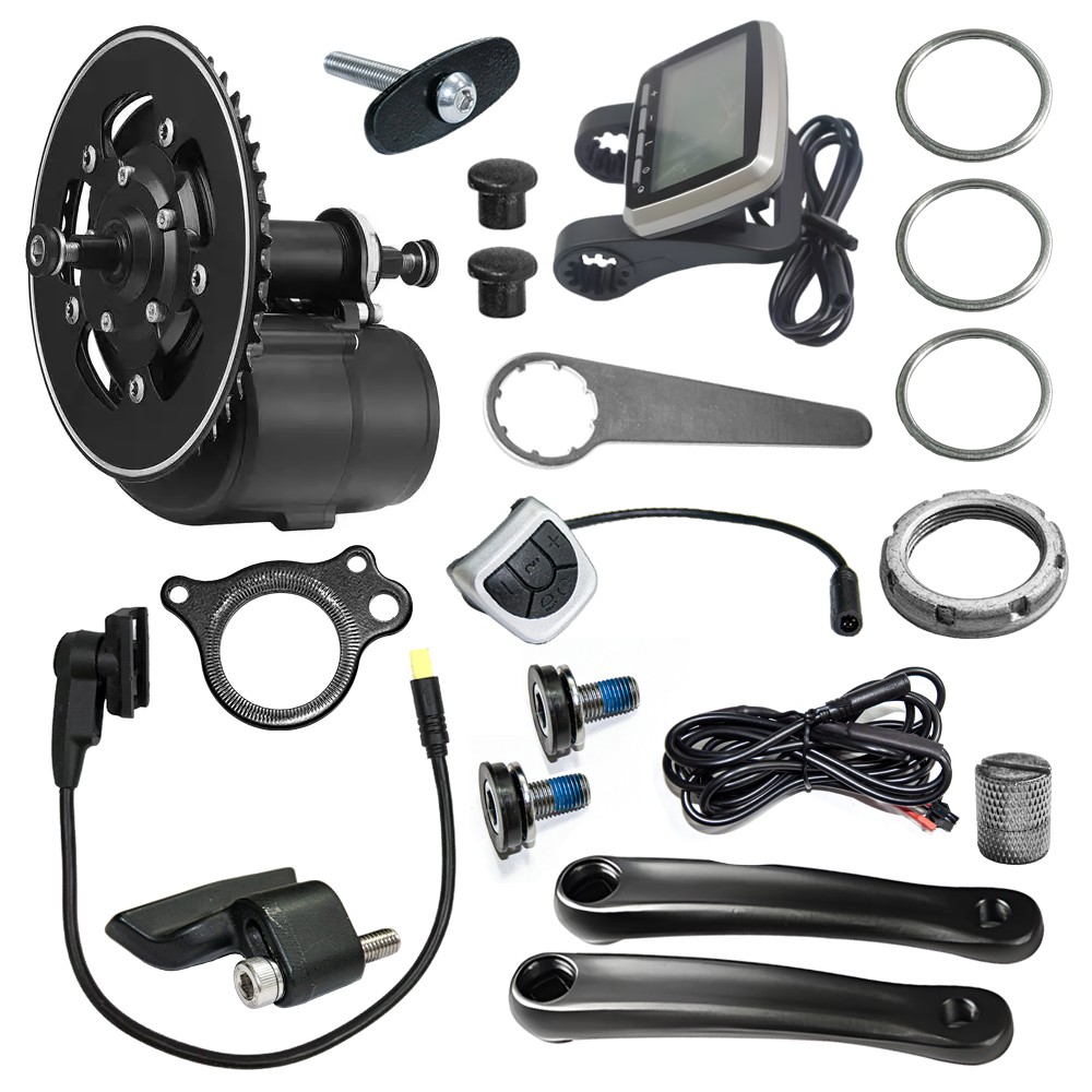 LCD Display Waterproof Ebike Motor 250W 36V Electric Bike Conversion Kit Mid Crank