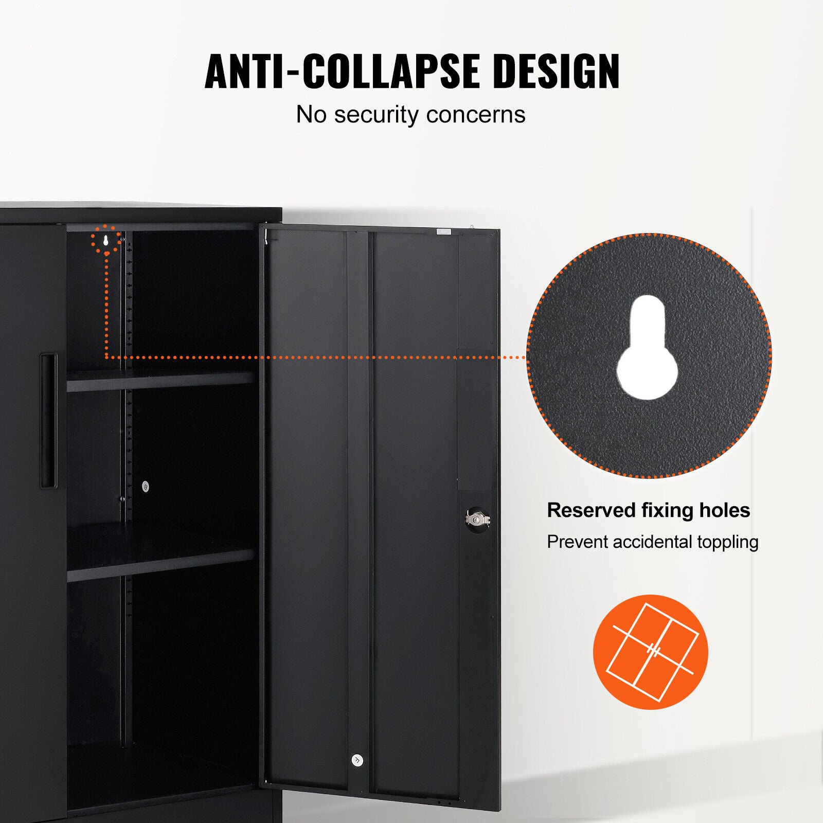 Lockable Shelf Lockable Adjustable Shelves Steel Storage Cabinet Home Office Stationa ...