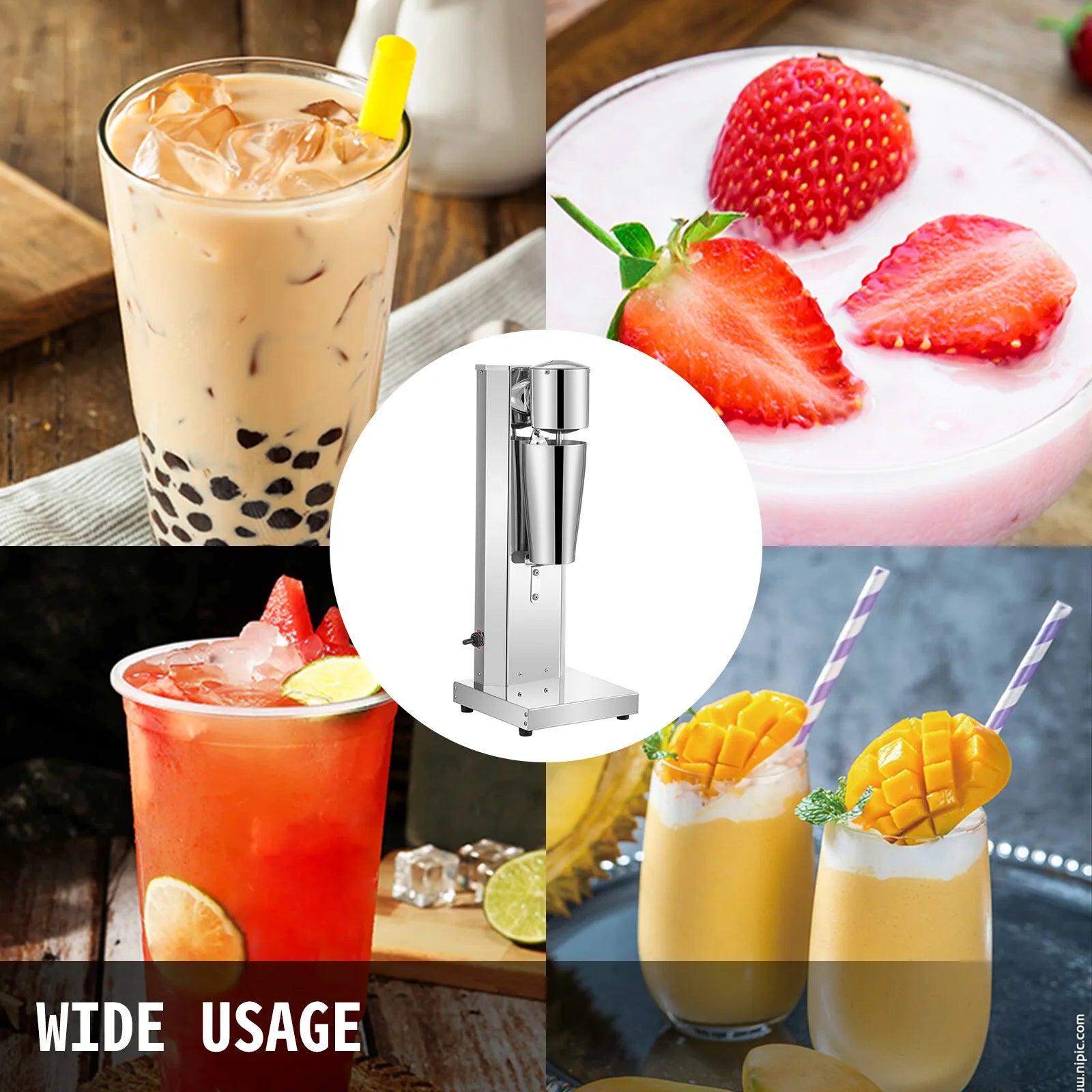 Premium Material Electric Milkshake Maker Mixer Frothing Machine Stainless Steel