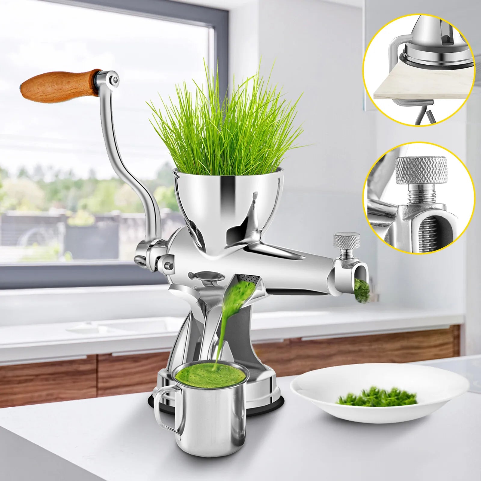 Premium Stainless Steel Manual Wheatgrass Juicer Hand Operated Juicer Extractor