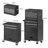 Tool Box Chest Cabinet Trolley Garage Storage Toolbox with 6 Drawers Black