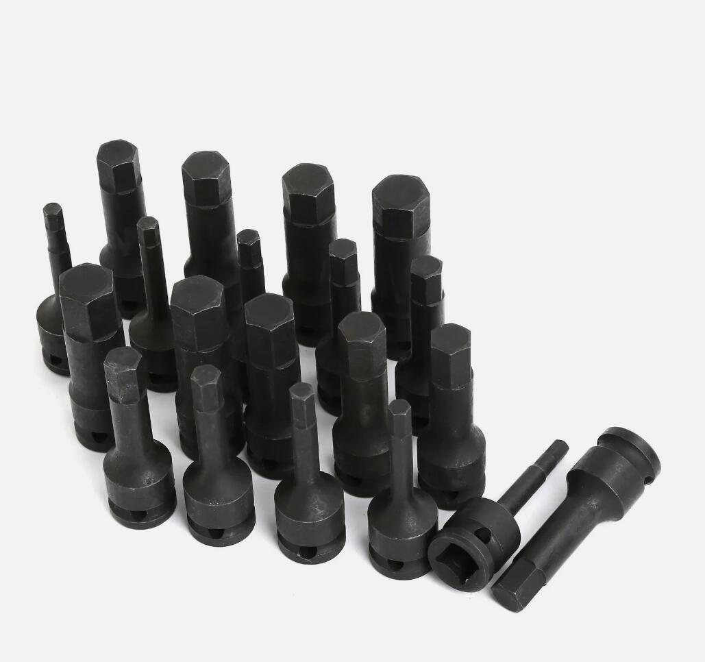 Heavy Duty 20 PCS Steel 1/2" Drive Impact Hex Driver Set SAE & Metric Size Cr-Mo Socket