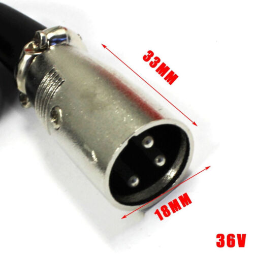 AU 36V 3Pin XLR Plug Lithium Battery Charger Connector for Electric Scooter Bike