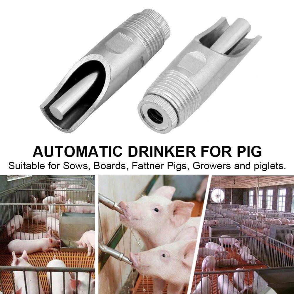 Stainless Steel Pig Nipple Waterer Drinker Automatic - 10 PCS
