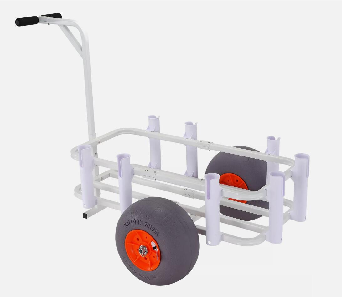 Heavy Duty 300 lbs Beach Fishing Cart Fishing Trolley with Balloon Tires for Sand AU
