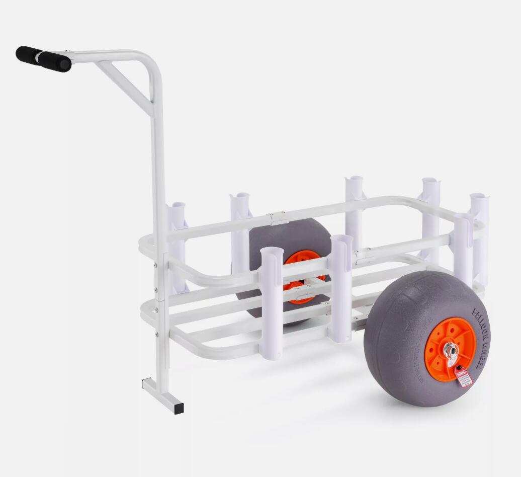 Heavy Duty 300 lbs Beach Fishing Cart Fishing Trolley with Balloon Tires for Sand AU