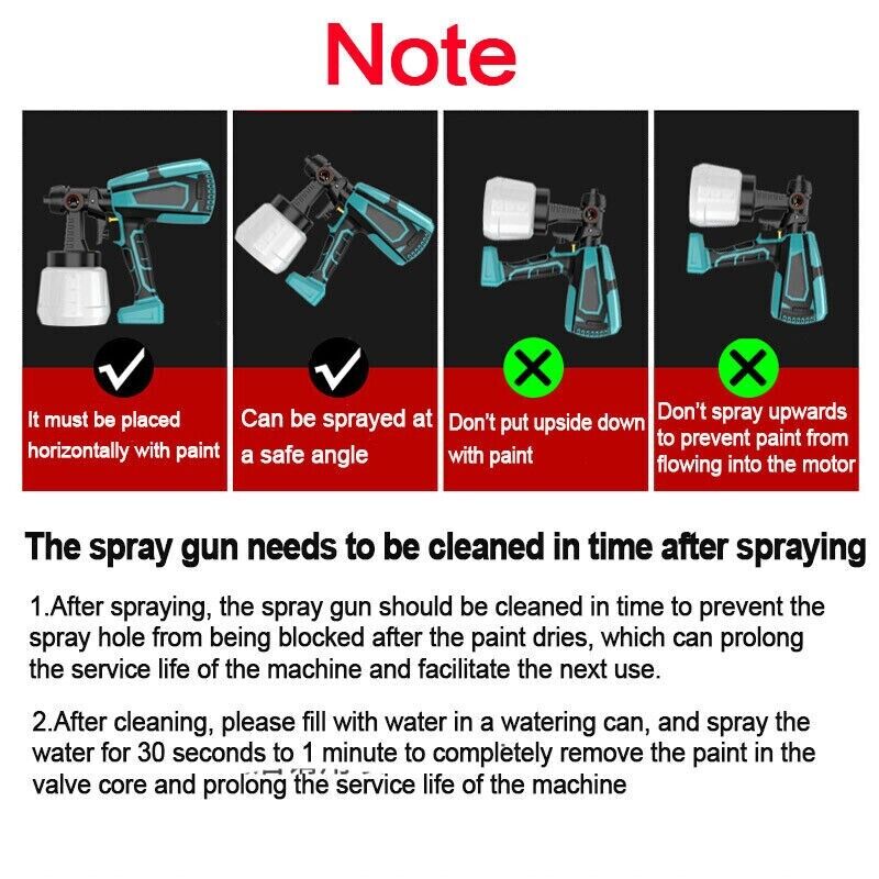 18V Battery Cordless Spray Gun Airless Paint Sprayer with 2 Battery