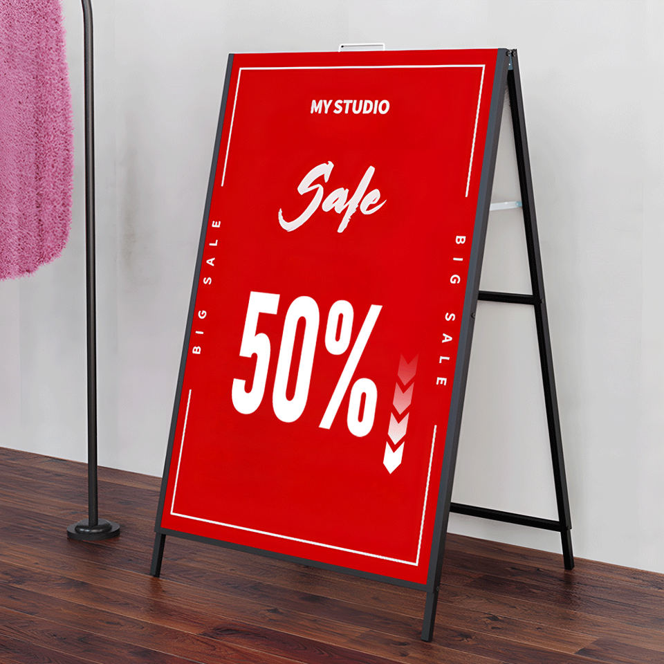 60x90cm A1 Frame Sign Double Sided Poster Board Outdoor Display Advertising