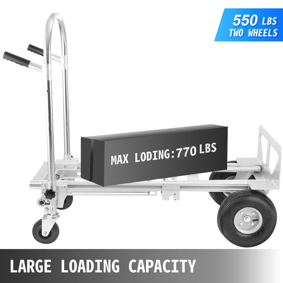 3 In 1 Heavy Duty Aluminum Folding Hand Truck Trolley 350kg