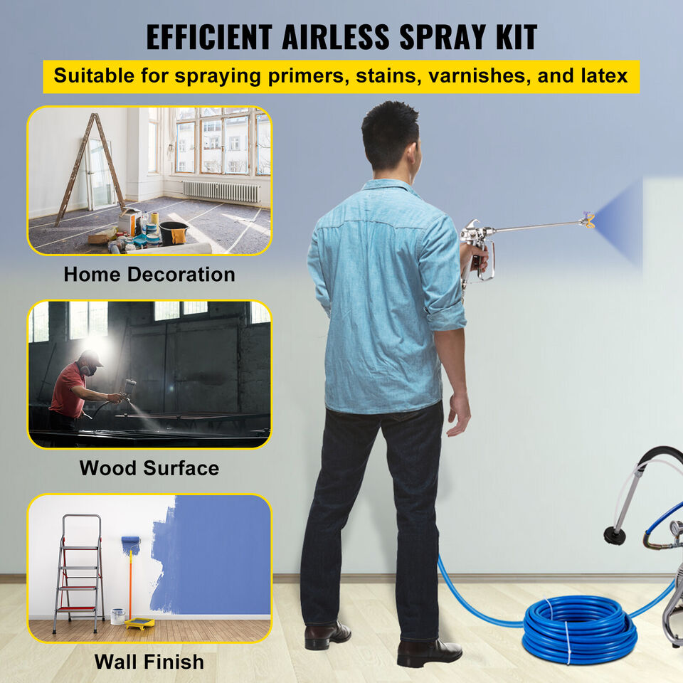 3600PSI Airless Paint Spray Hose 517 Tip Nozzle Guard Flexible Fiber