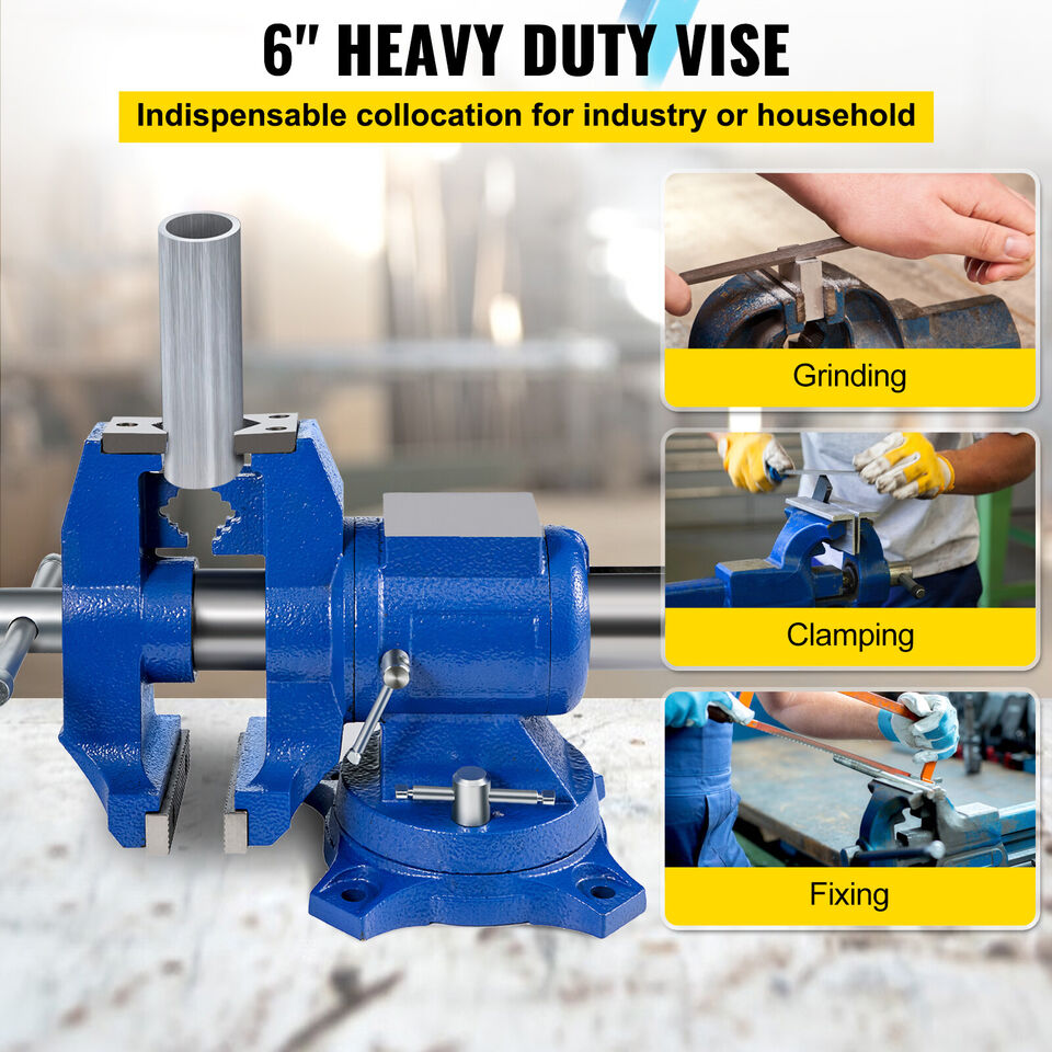 thumbnail image 2 of PRIMO 4-Inch Pipe And Bench Vise - 360?? Swivel Base Drop-Forged Workshop Tool 2 of 9