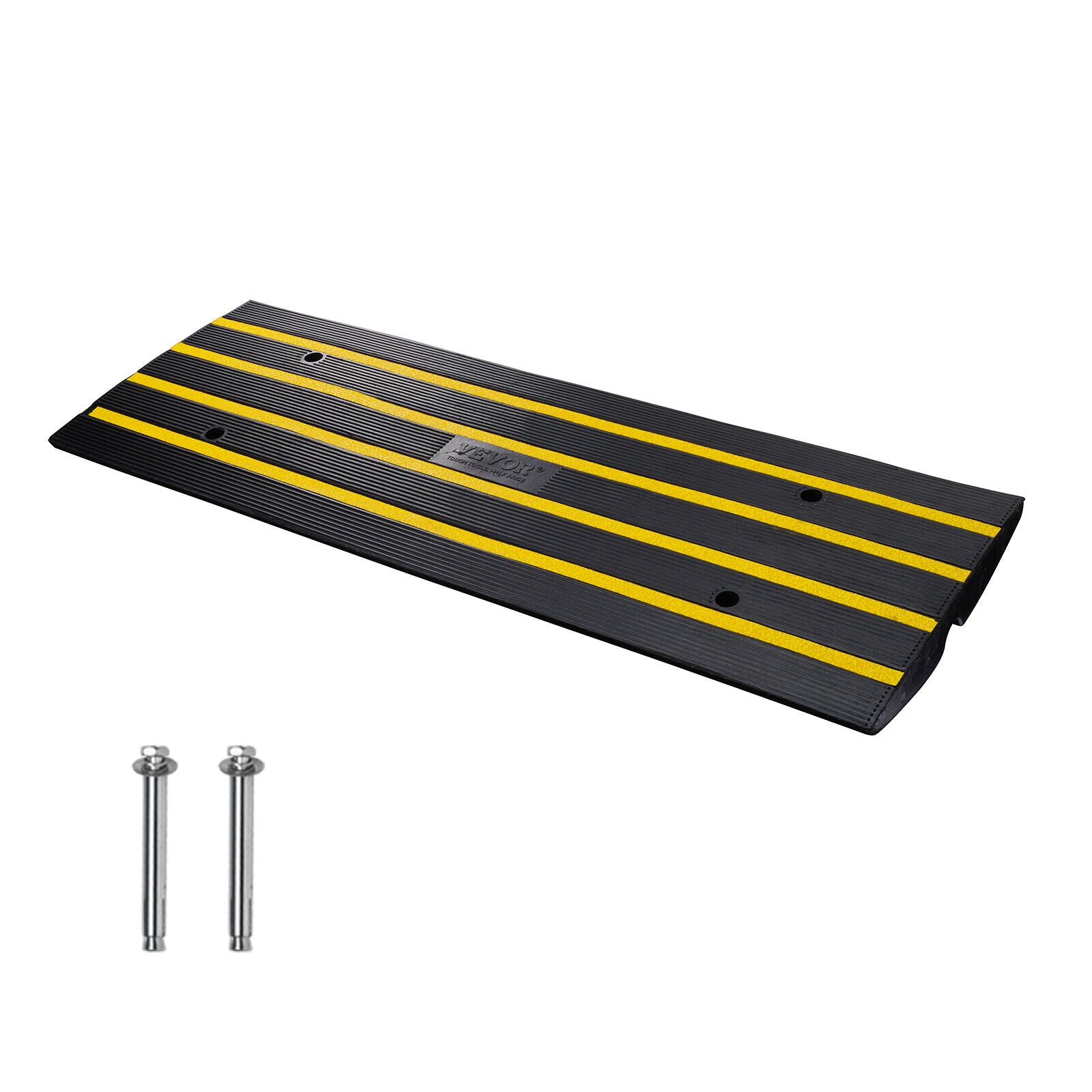 1 PCS 15 Tons Curb Ramp Rubber Driveway Ramp 122 x 40.5 x 6.5cm