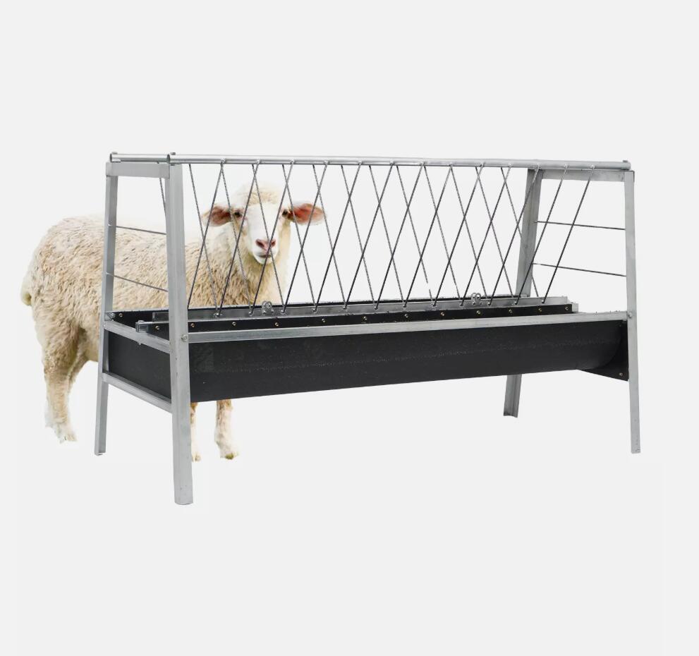 Heavy Duty 1.5M Feed Trough Goat Cattle Hay Grain Rubber Feeder Tray with Metal Bracket