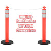 6PCS Traffic Control Delineator Poles Post Cones