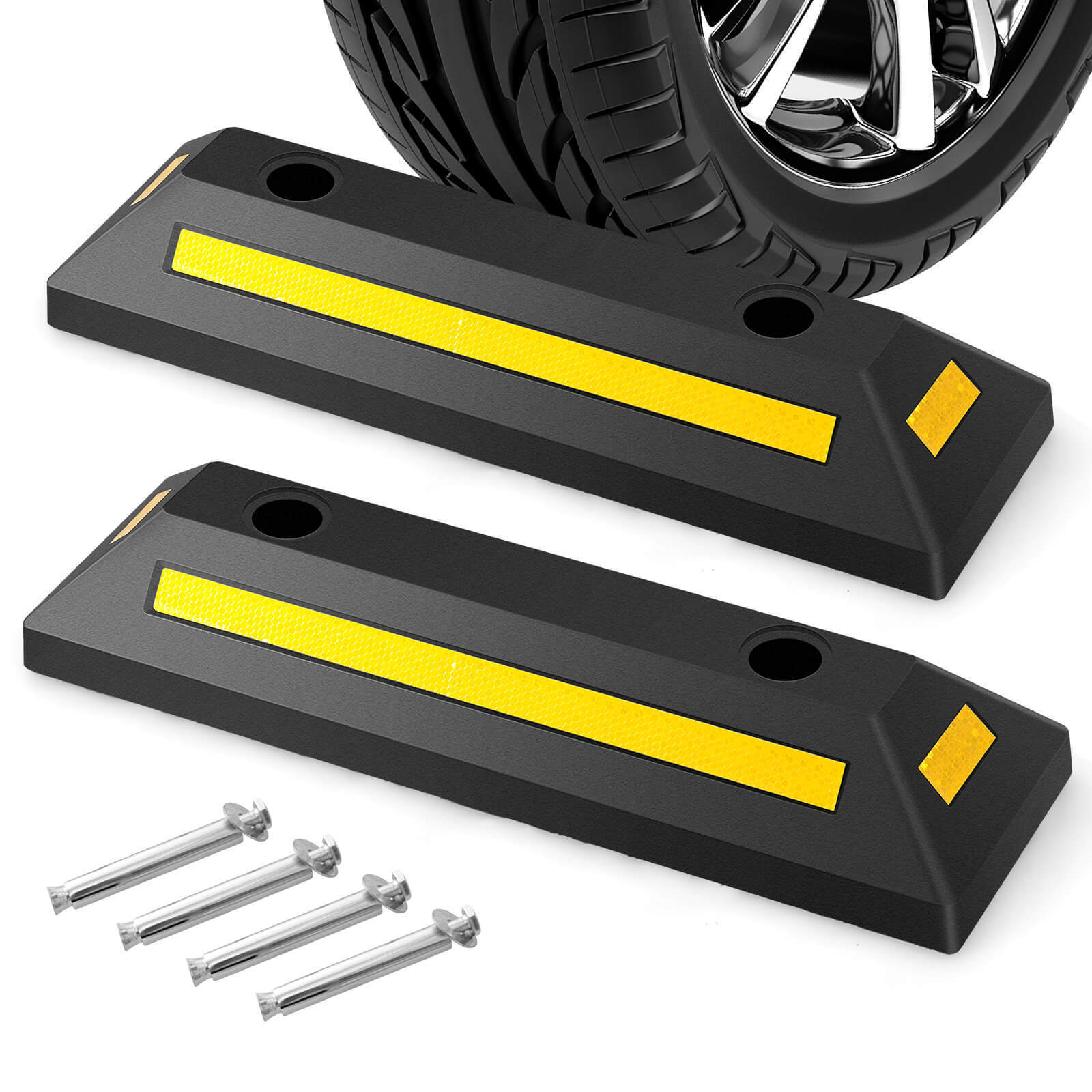 Garage Rack Stoppers 2 Pcs Heavy Duty Rubber Curb Garage Vehicle Floor Stopper – Tool Plus