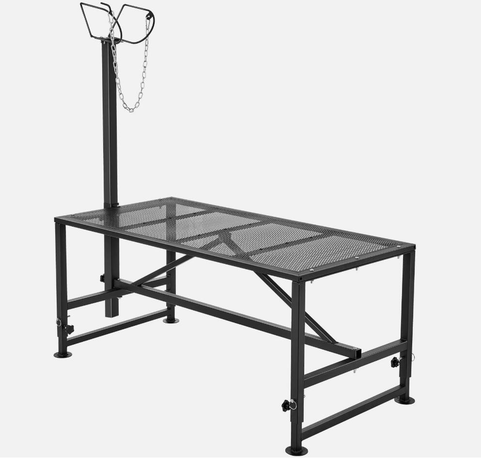 Premium Adjustment 21"-33" Height Livestock Stand Goat Trimming Stand 47x23 in Tabletop