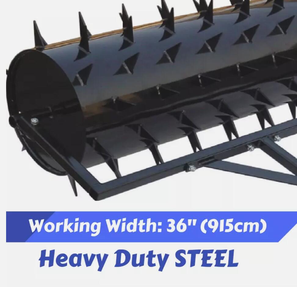 36" Heavy Duty Lawn Aerator Spike Plug Core Aeration Grass Scarifier For ATV Ride on AU