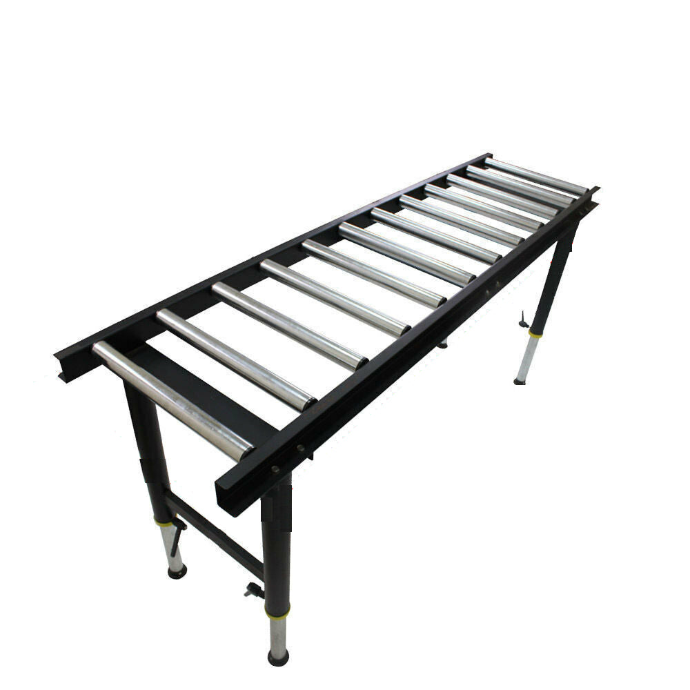 Heavy Duty 1.8M Roller Top Table With 12 Roller Work Support Conveyor And Adjustable Leg