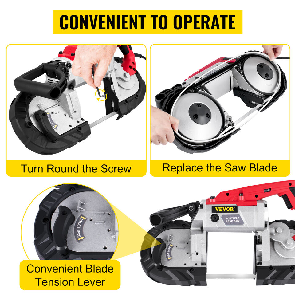 Handheld Portable Variable-Speed 127mm Deep Cut Band Saw 220V 10Amp Motor