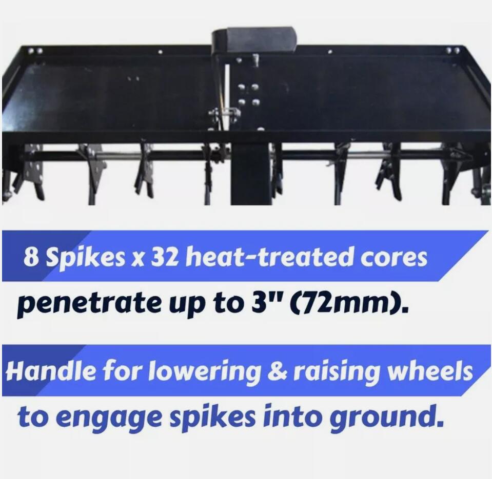 Heavy Duty 48 " Lawn Aerator 32 Core Spike Tow Behind Spike ATV Ride on Mower AU