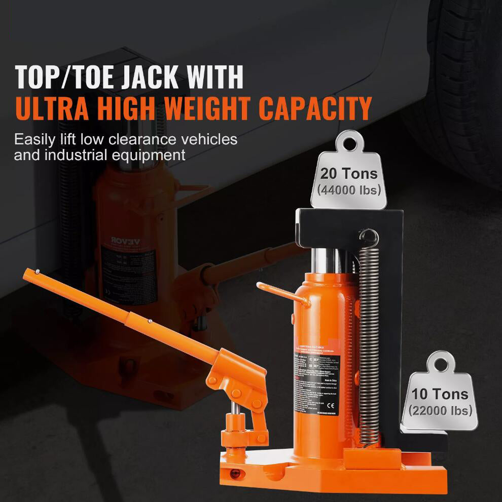 Heavy Duty 10 Ton Toe 20 Ton Top Lifting Capacity Hydraulic Machine Toe Jack Lift