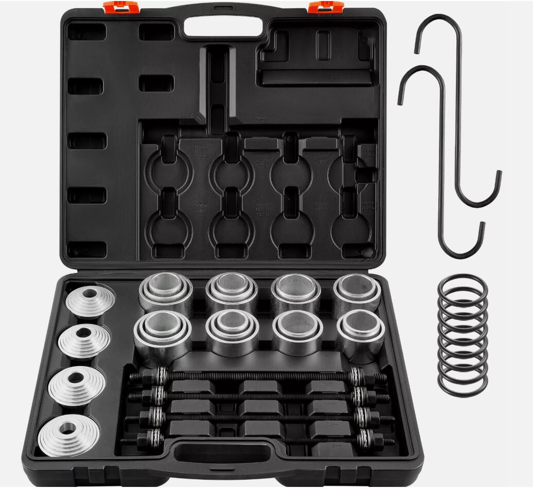 28 PCS Heavy Duty Pull and Press Sleeve Kit Steel Bush Bearing Removal Installation