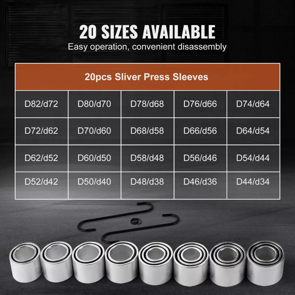 28 PCS Heavy Duty Pull and Press Sleeve Kit Steel Bush Bearing Removal Installation