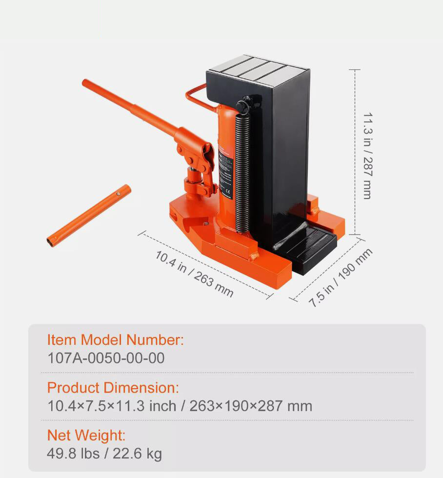 Heavy Duty 5 Ton Toe 10 Ton Top Lifting Capacity Hydraulic Machine Toe Jack Lift