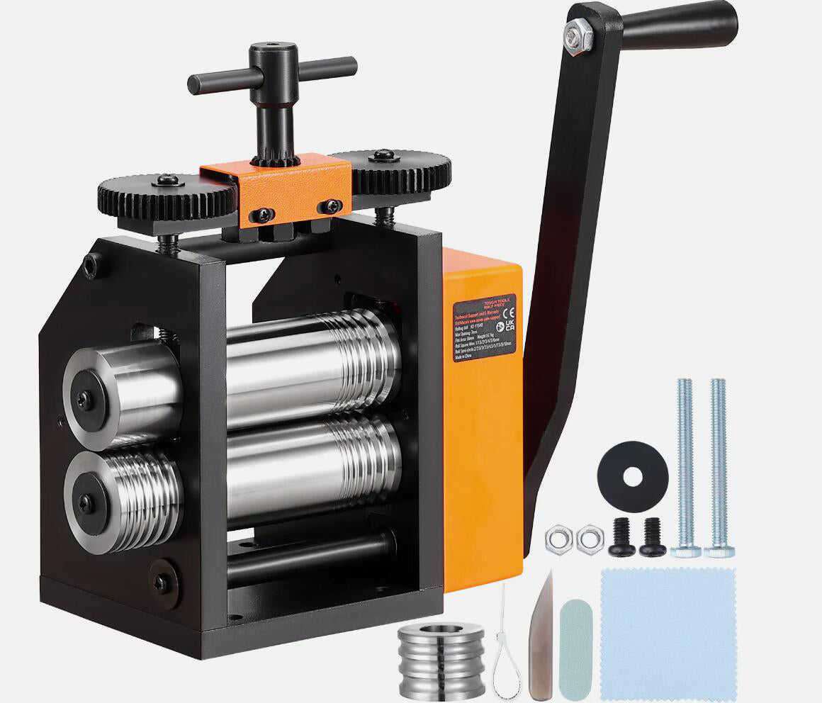 Premium Upgraded 3-in-1 Rolling Mill 3"/76 mm Jewelry Rolling Mill Machine 1: 2 Gear Ratio AU