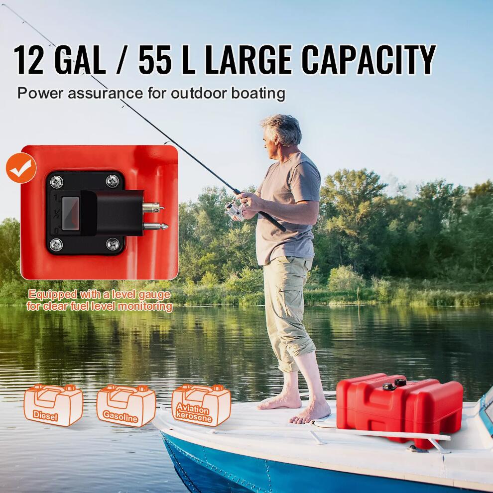 55L Boat Fuel Tank Portable Marine Outboard Strong Compatibility Gas Tank with Hose AU