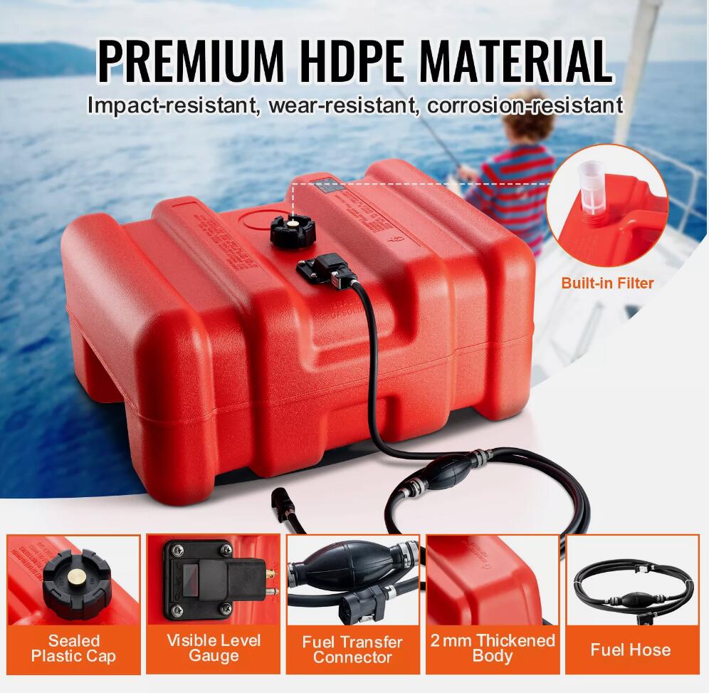 55L Boat Fuel Tank Portable Marine Outboard Strong Compatibility Gas Tank with Hose AU