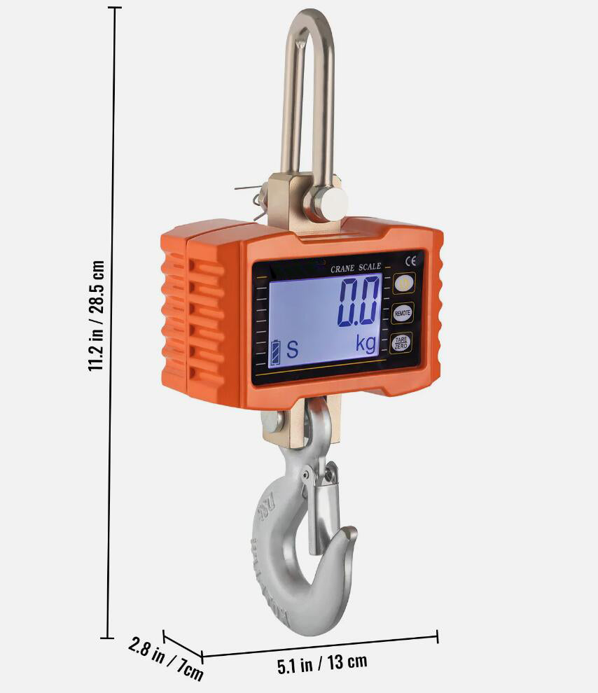 Heavy Duty 1000KG Digital Hanging Scale High Precision Crane Scale AU