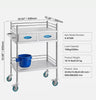 Stainless Steel Portable Medical Dental Lab Serving Cart Trolley With 2-Drawer NEW