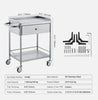 Heavy Duty Stainless Steel 2-Tier Cart Medical Dental Lab Serving Trolley With Drawer AU