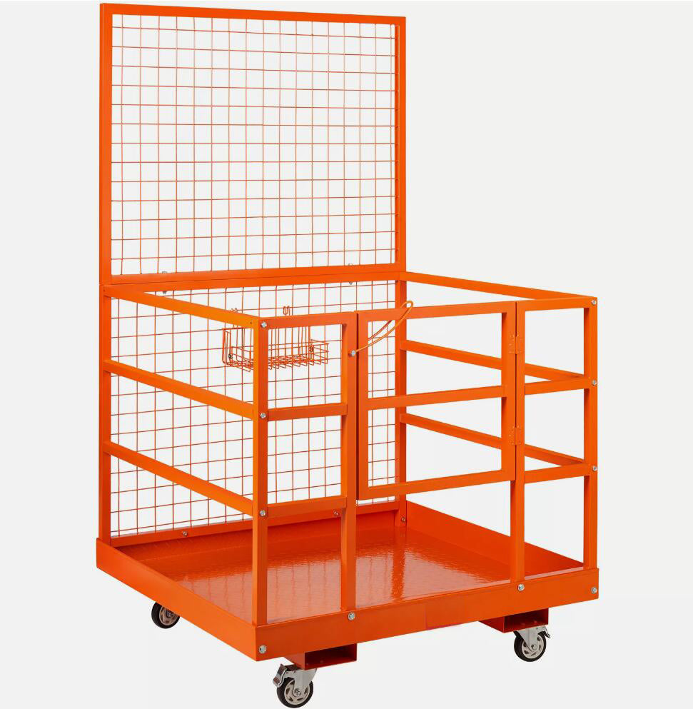 1400lbs Stability and Security Forklift Safety Cage Work Platform With Wheels for Aerial