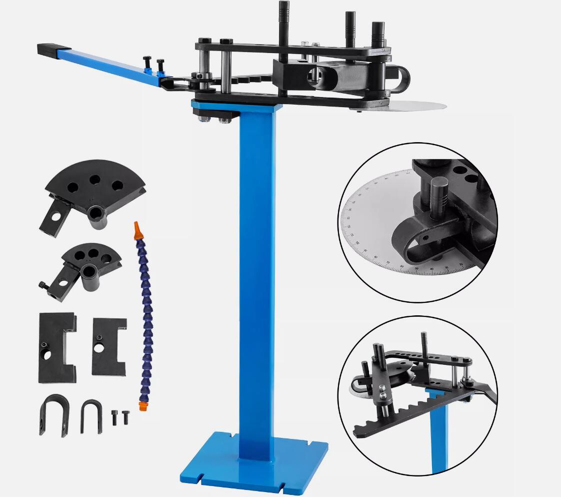 Heavy Duty 240° Portable Tube And Pipe Bender Mandrel Rotary Draw Bending With 3 Dies