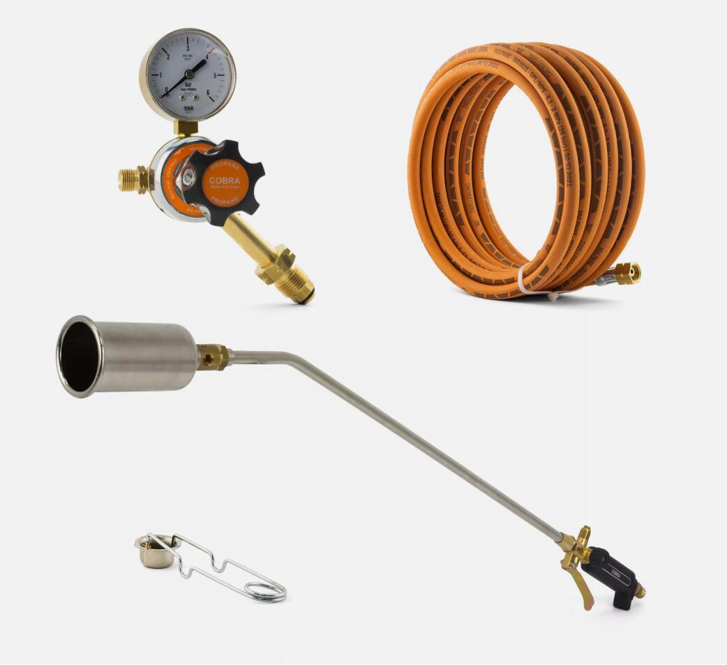 Heavy Duty 1M Weed Burner & LPG Regulator & 6M Hose weed killer flame 5/8 UNF Fittings