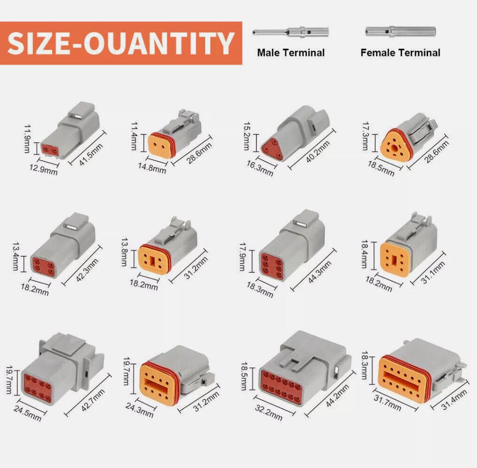Deutsch DT Connector Plug Kit With Genuine Deutsch Crimp Tool Auto Marine 1800PCS