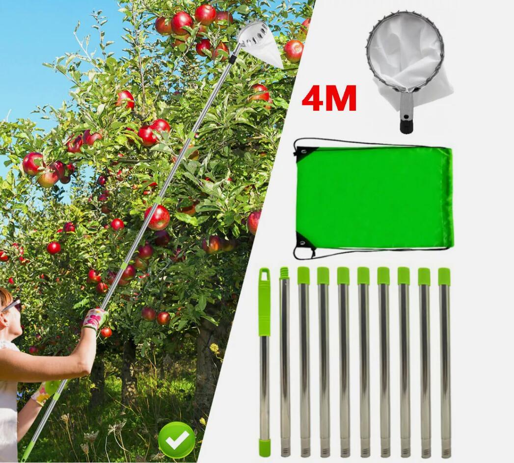 4M Pole Telescoping Fruit Picker with Long Handle Fruit Picking Tool Storage Bag AU