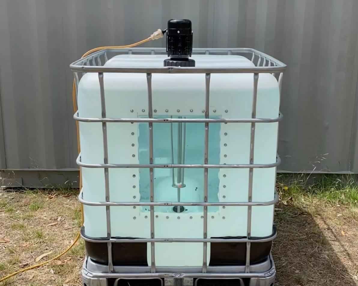 Heavy Duty Stainless Steel .75kW 240V TWIN IBC Tote Shuttle Pod Mixer Stirrer Agitator